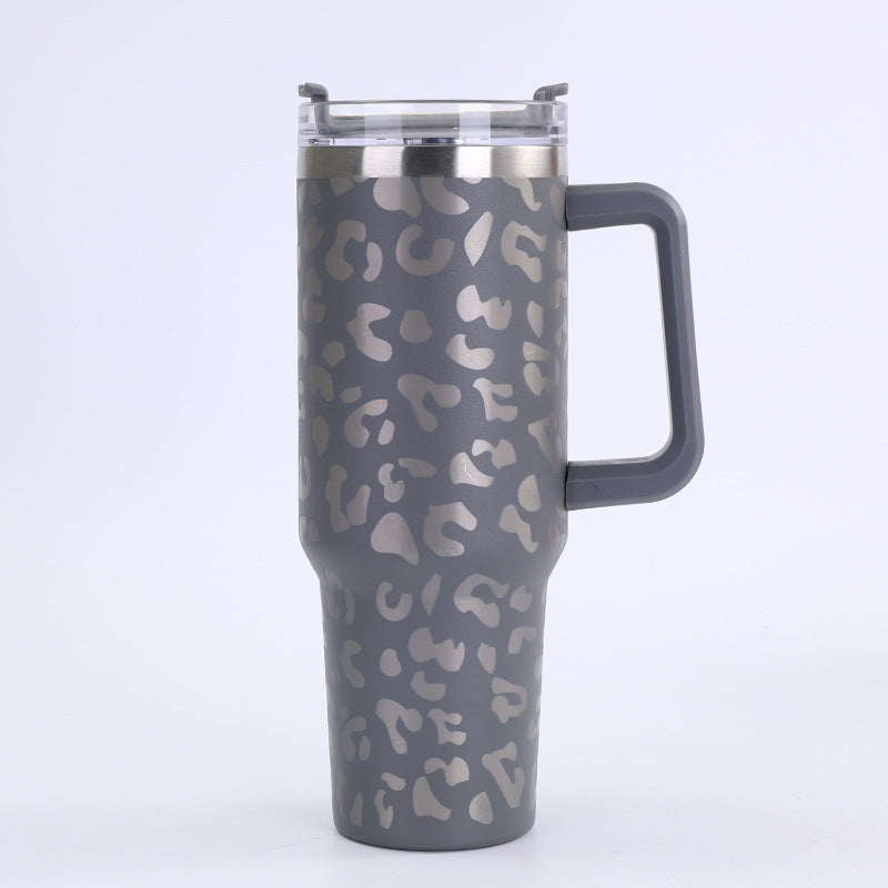 Wholesale Stainless Steel Thermos Cup with Handle and Print Large Capacity 40oz Ice Cup